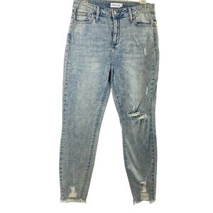 Cello Jeans Womens Size 9 Light Wash Denim Destroyed Distress Raw Hem Grunge